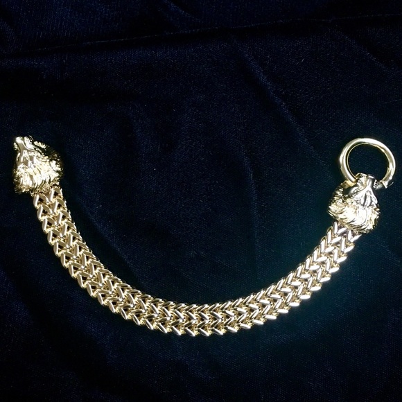 LION DOUBLE FRANCO BRACELET 18K GOLD MADE IN ITALY - Picture 7 of 8